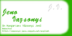 jeno vazsonyi business card