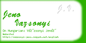 jeno vazsonyi business card